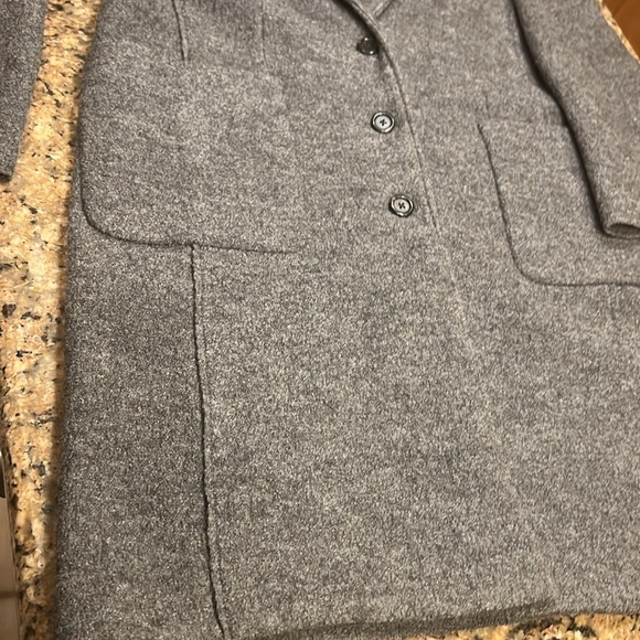 J. Crew Italian Boiled Wool long coat grey women’s size 12 - 100% wool - Picture 5 of 13